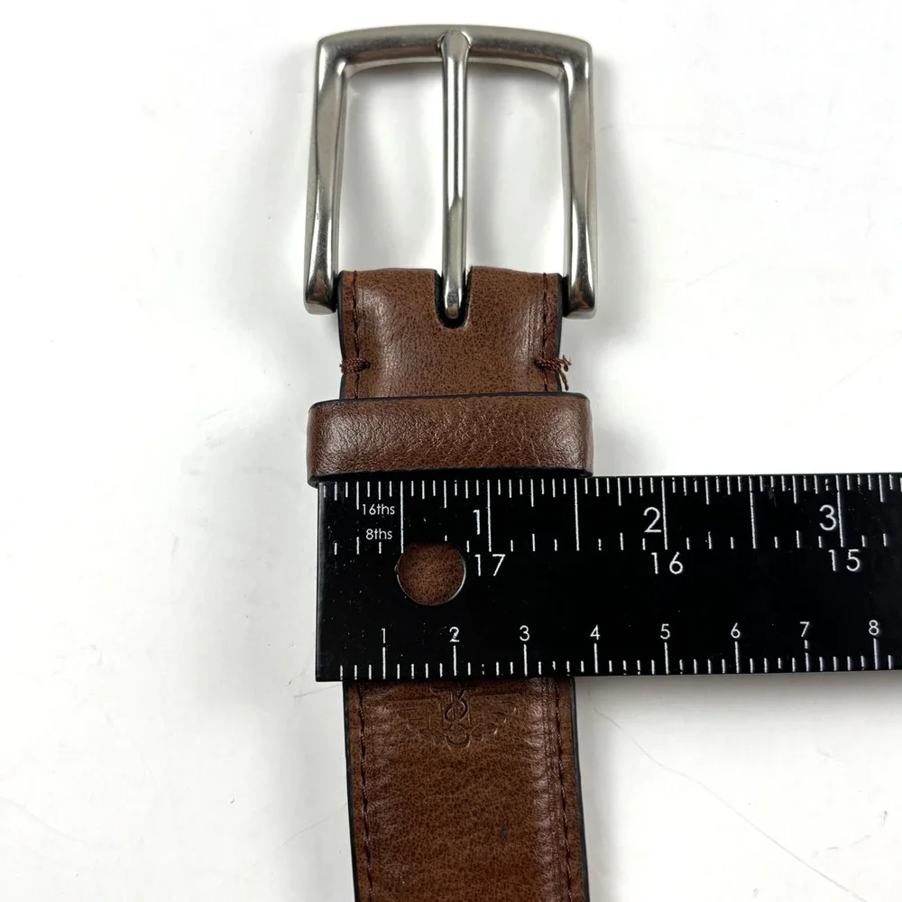 Dockers Belt Mens‎ 2X 46-48 Brown Synthetic Leather Silver Buckle 17DK120Z02